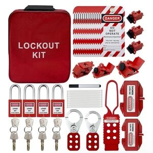 Electrical Lockout Tagout Kit OSHA Compliant Circuit Breaker Lockout Safety (NEW